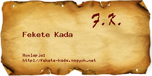 Fekete Kada névjegykártya